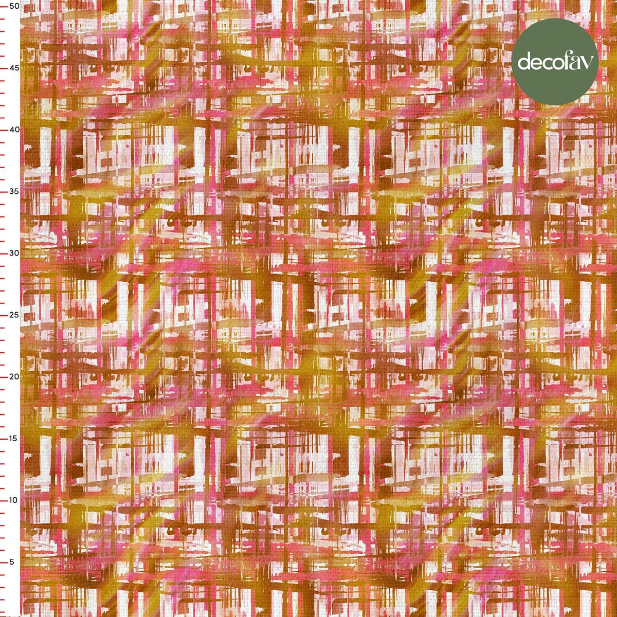 Sulu Boya Ekose Desenli Dijital Baskılı Kumaş