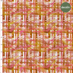 Sulu Boya Ekose Desenli Dijital Baskılı Kumaş