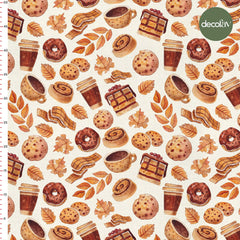 Digitally Printed Fabric with the Sweet Flavors of Autumn and the Smell of Hot Coffee
