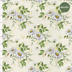 Papatya Desenli Dijital Baskılı Kumaş