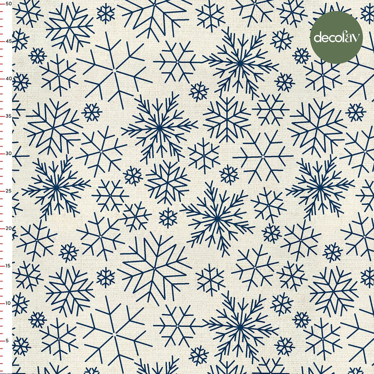 Digitally Printed Christmas Fabric with Snowflake Pattern