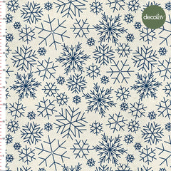 Digitally Printed Christmas Fabric with Snowflake Pattern