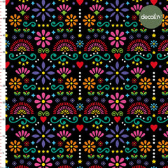 Geometrik Çıtır Çiçek Bahçesi Desenli Dijital Baskılı Kumaş