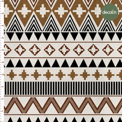Digitally Printed Fabric with Ethnic Hand-Drawn Kilim Pattern