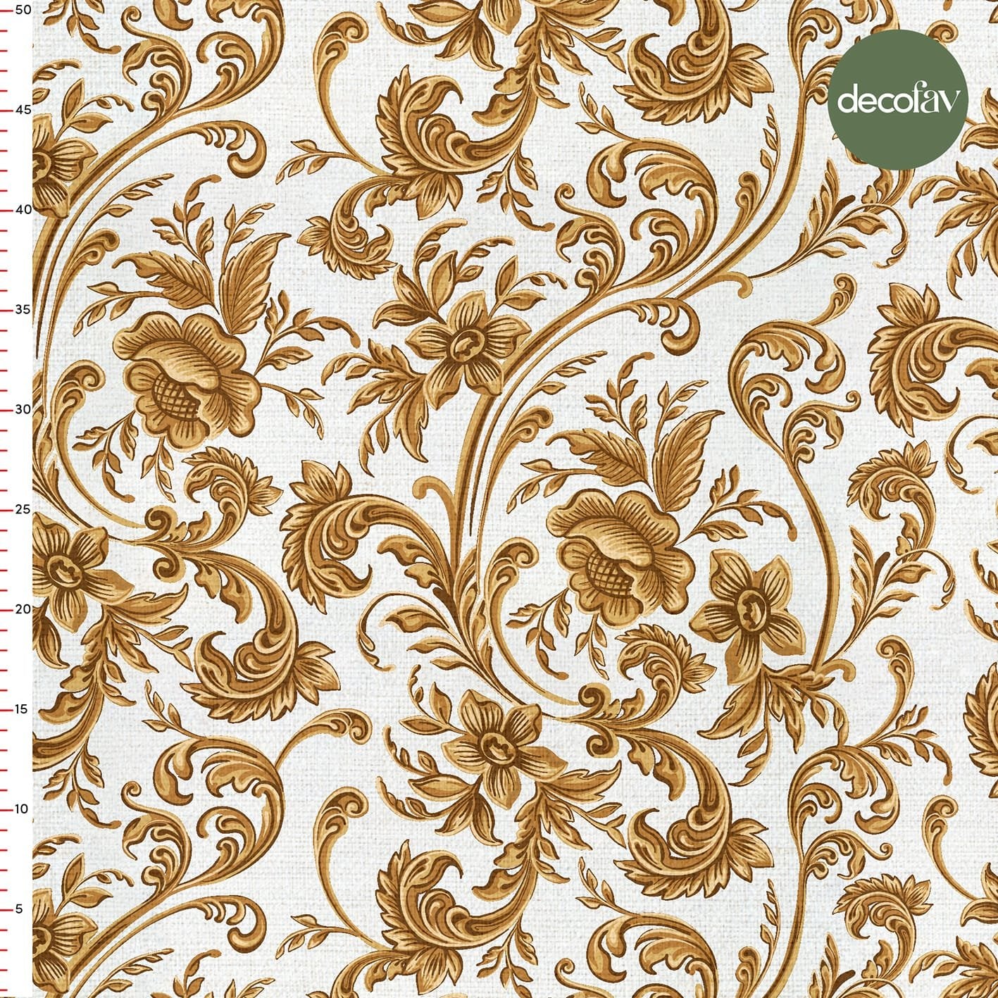 Oryantal Barok Çiçekleri Desenli Dijital Baskılı Kumaş