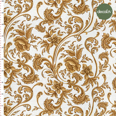 Oryantal Barok Çiçekleri Desenli Dijital Baskılı Kumaş