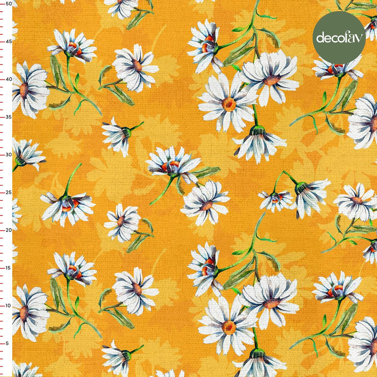 Daisy Patterned Digital Printed Fabric