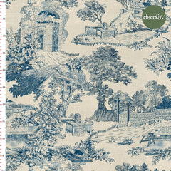 Antik Şehir Toile de Jouy Desenli Dijital Baskılı Kumaş
