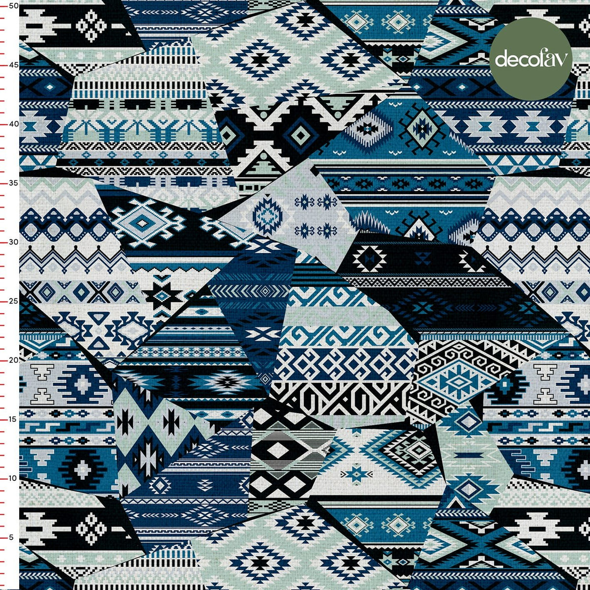 Patchwork Kilim Etnik Geometrik  Desenli Dijital Baskılı Kumaş