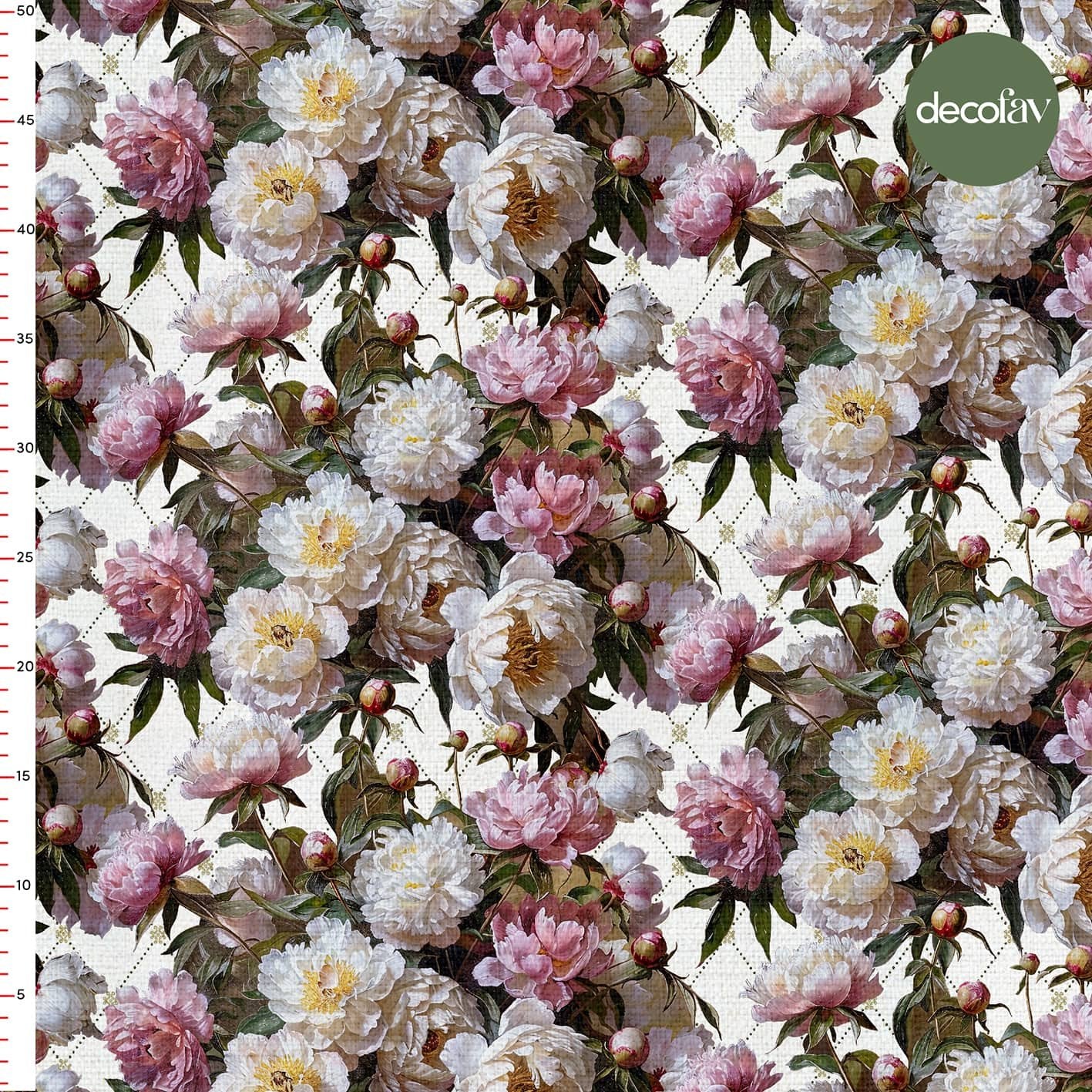 Oil Painted Elegant Rose Patterned Digital Printed Fabric
