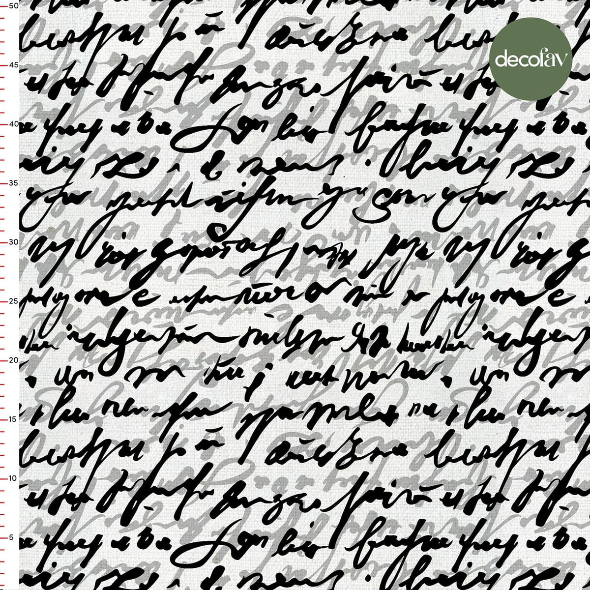 Digitally Printed Fabric with Hand Lettering Pattern