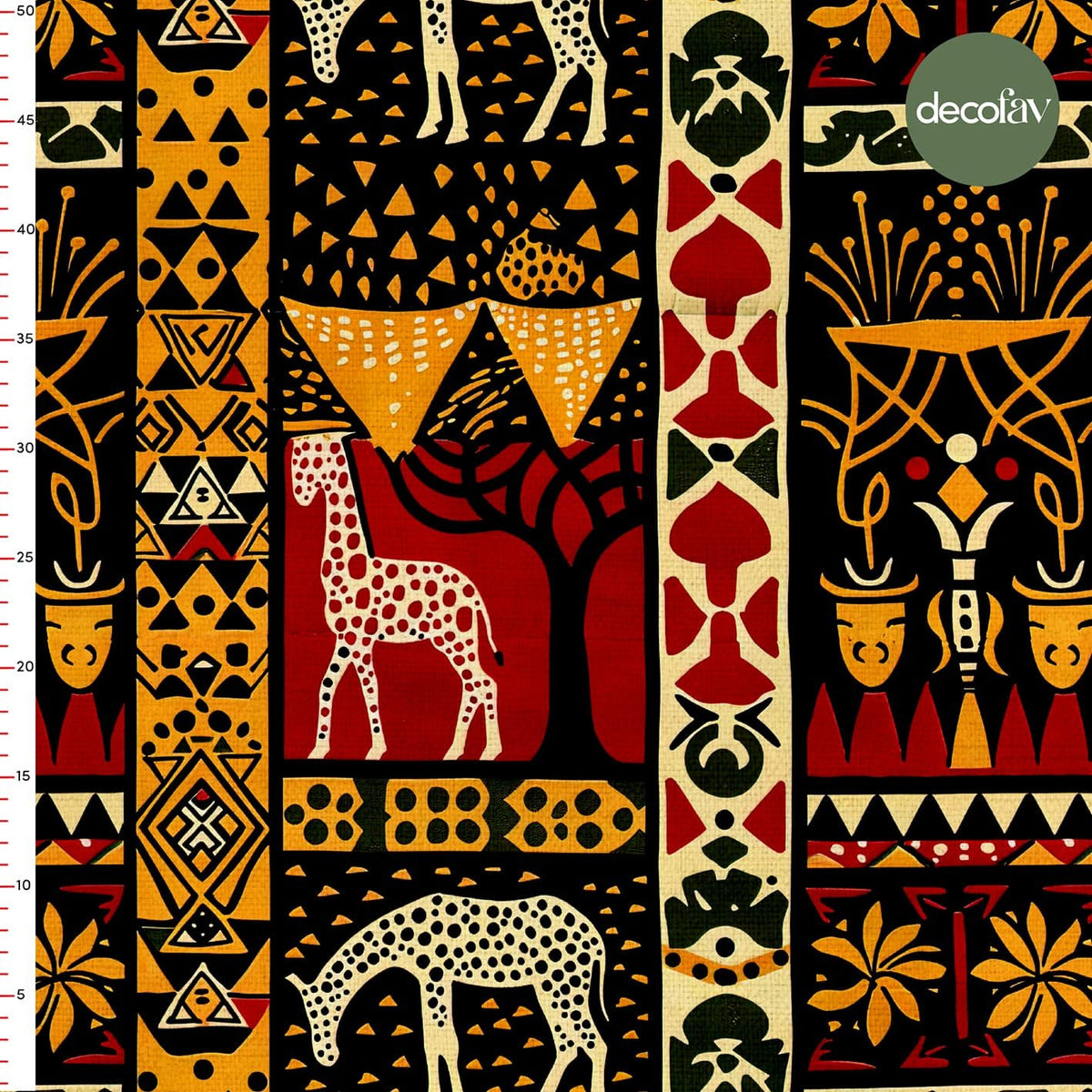 Afrikanın Renkli Hayvan Motifleriyle Dinamik Desenli Dijital Baskılı Kumaş