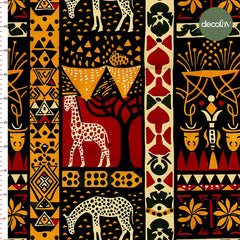 Afrikanın Renkli Hayvan Motifleriyle Dinamik Desenli Dijital Baskılı Kumaş