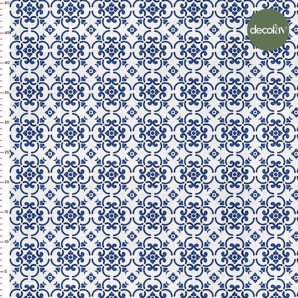 Geometric Tile Patterned Digital Printed Fabric