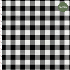 Black and White Plaid Digital Printed Fabric