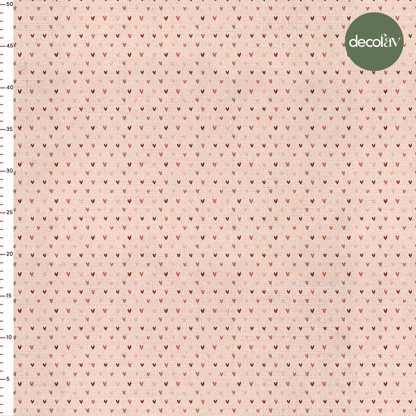 Cute Hand Drawn Heart Pattern Digital Printed Fabric