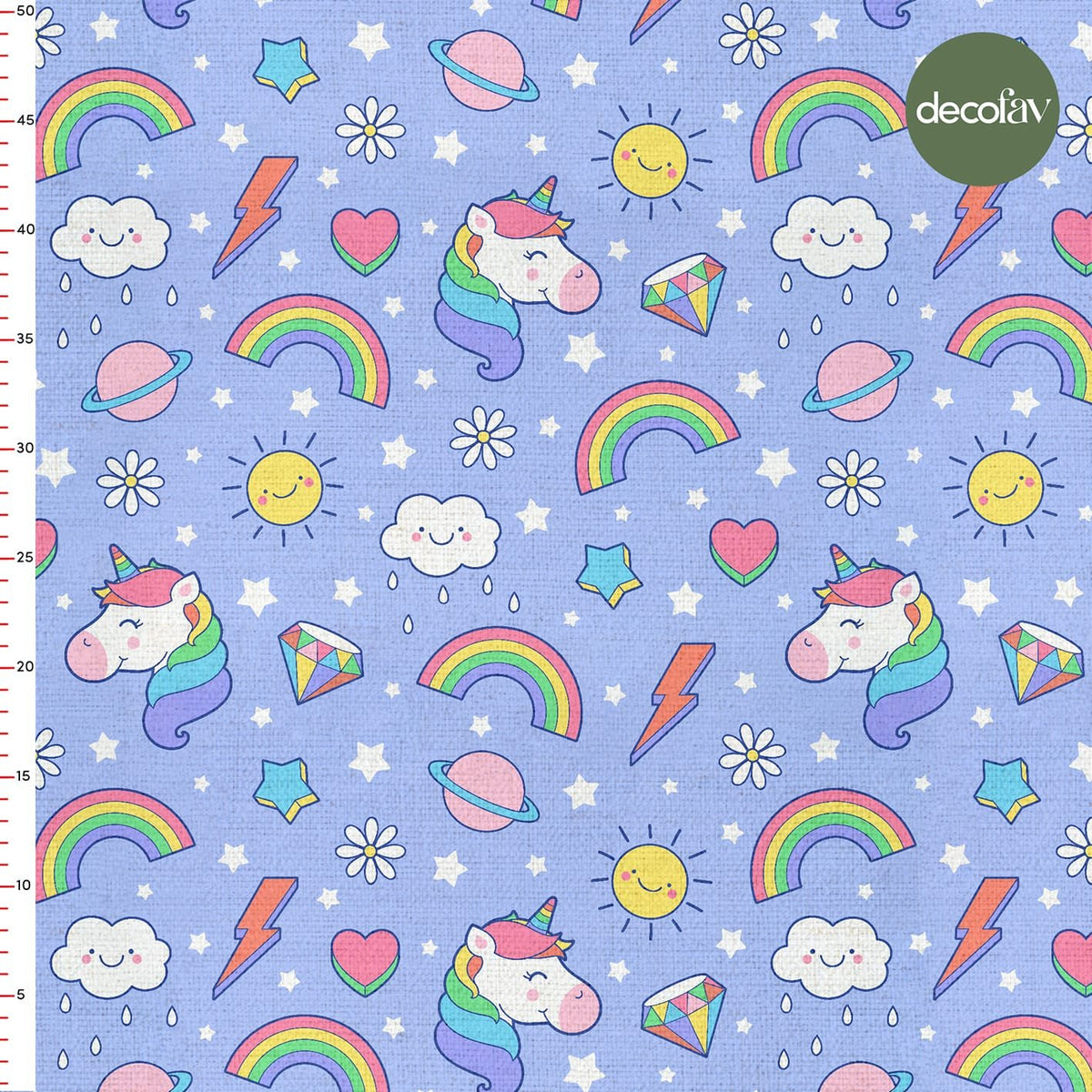 Rainbow Cloud Unicorn Colorful Children's Patterned Digital Printed Fabric