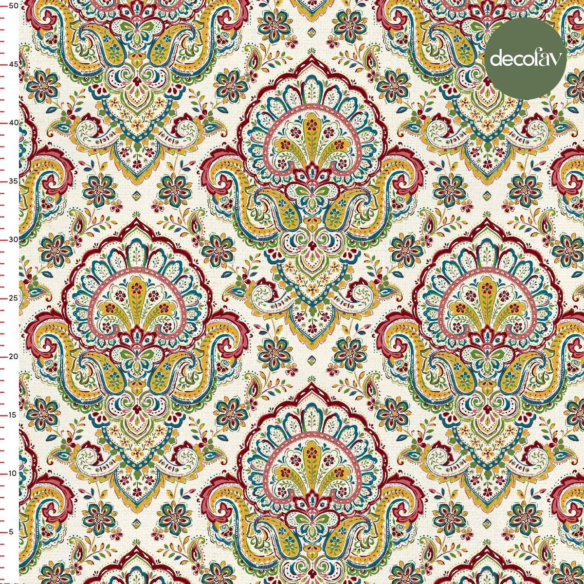 Damask Zarafeti Desenli Dijital Baskılı Kumaş