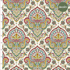 Damask Zarafeti Desenli Dijital Baskılı Kumaş