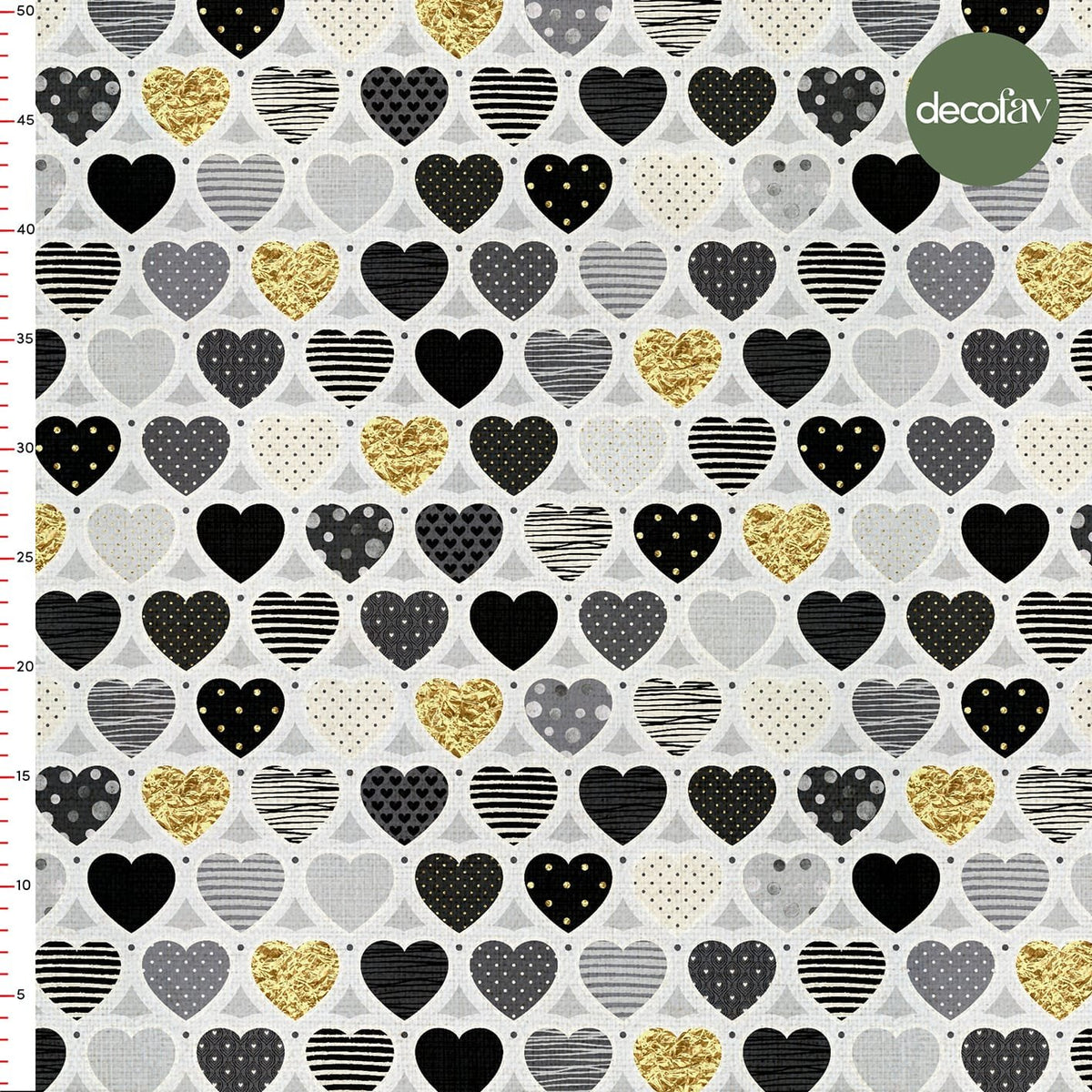 Heart Abstract Patterned Digital Printed Fabric
