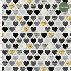 Heart Abstract Patterned Digital Printed Fabric