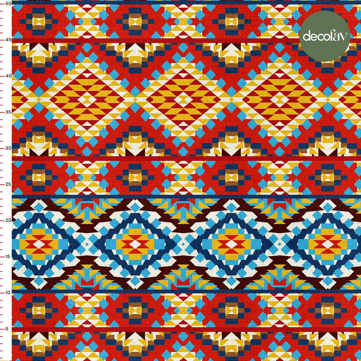 Geometrik Kilim Desenli Dijital Baskılı Kumaş