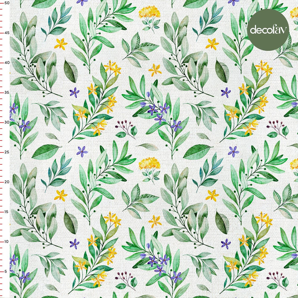 Küçük Çiçek Yaprak Desenli Dijital Baskılı Kumaş