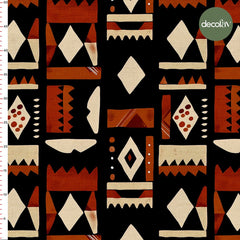 Afrika Tarzı Geometrik Noktalı Desenli Dijital Baskılı Kumaş