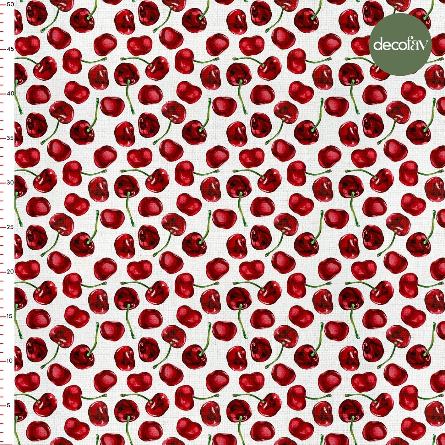 Kiraz Desenli Dijital Baskılı Kumaş