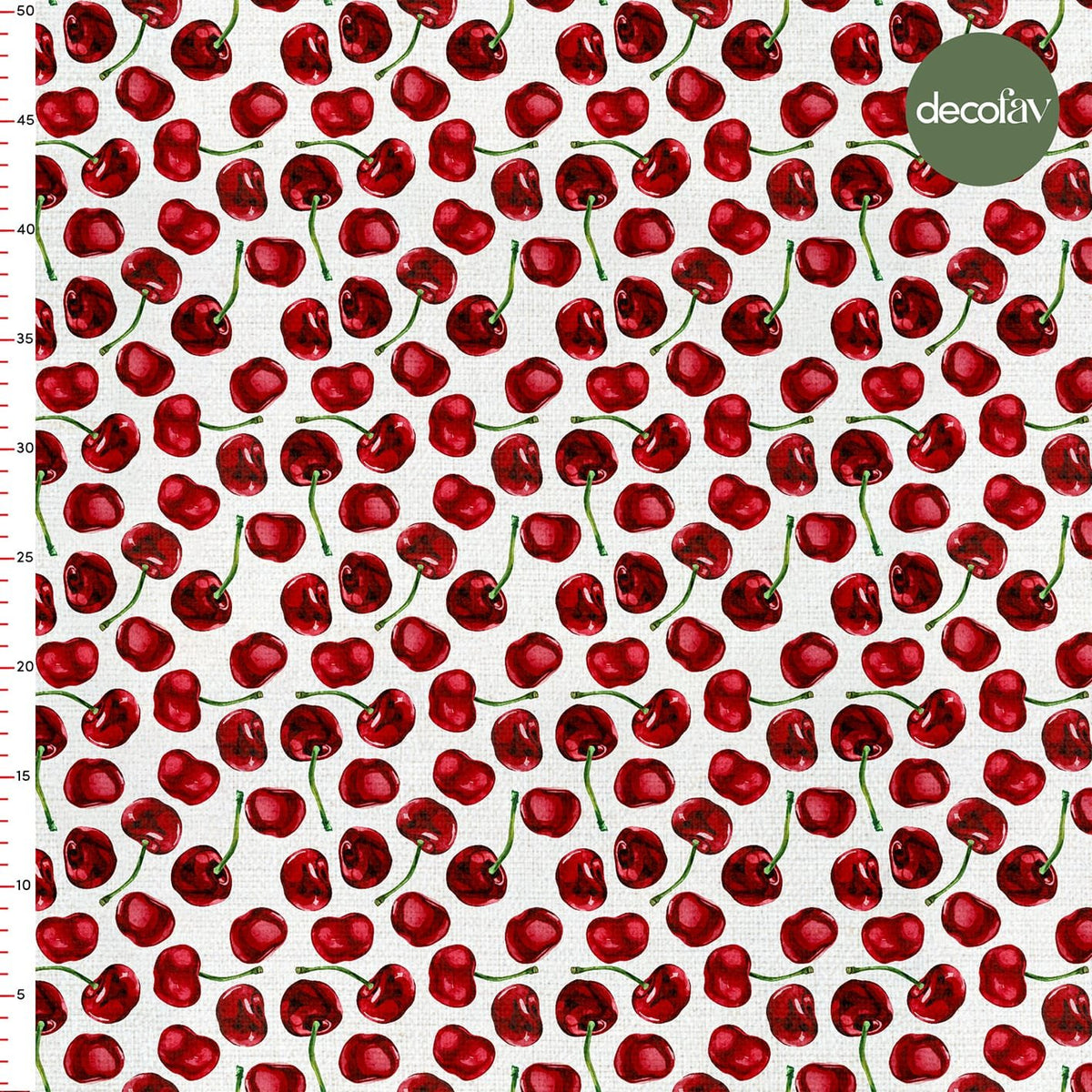 Kiraz Desenli Dijital Baskılı Kumaş