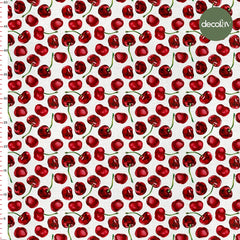 Kiraz Desenli Dijital Baskılı Kumaş