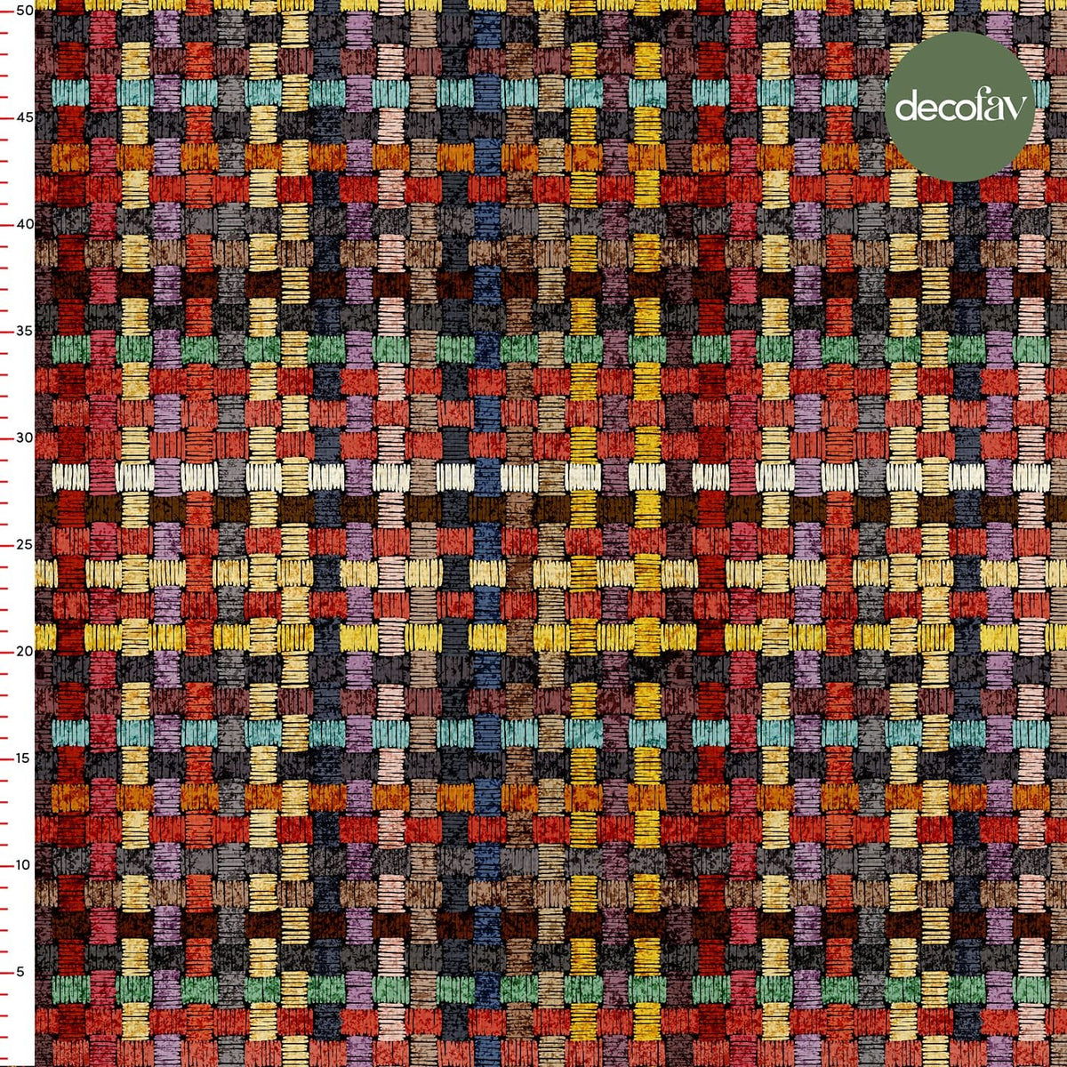 Digitally Printed Fabric with Embroidery Effect and Woven Effect and Stripes Pattern