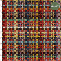 Digitally Printed Fabric with Embroidery Effect and Woven Effect and Stripes Pattern