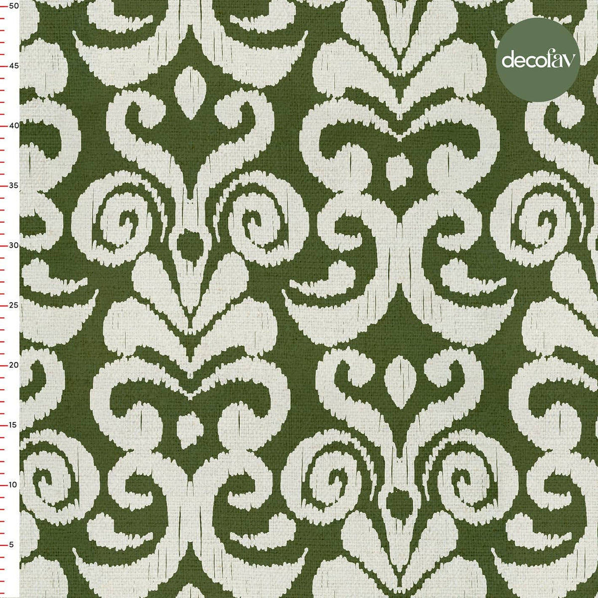 Damask Ikat Patterned Digital Printed Fabric
