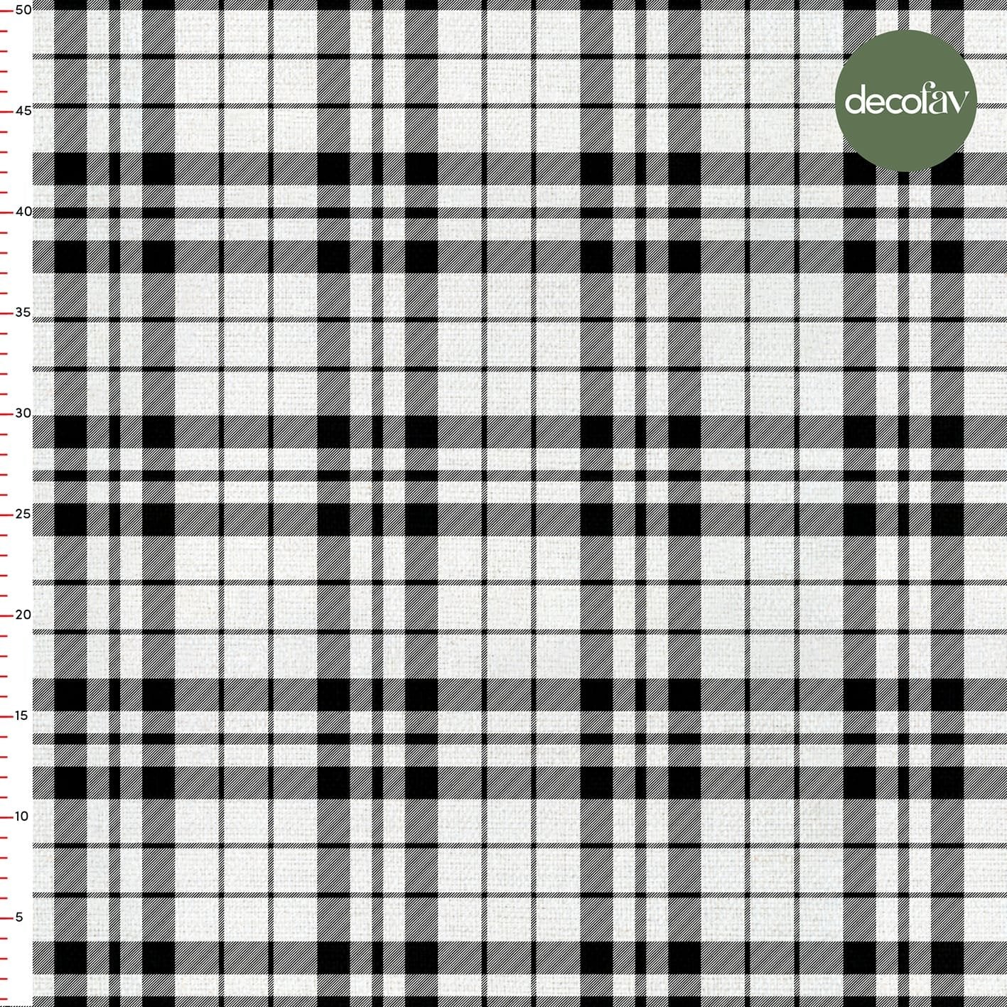 Black and White Plaid Digital Printed Fabric