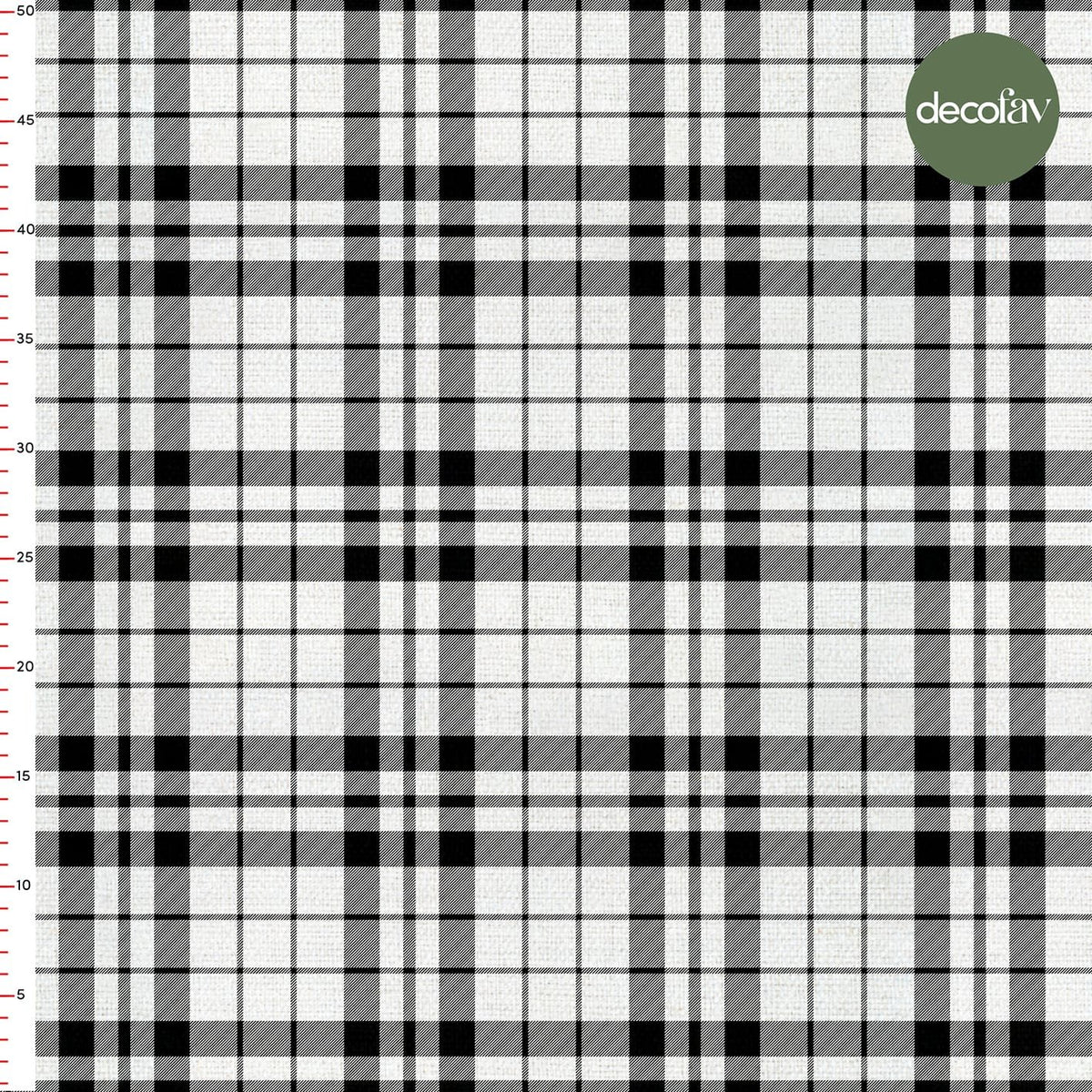 Black and White Plaid Digital Printed Fabric