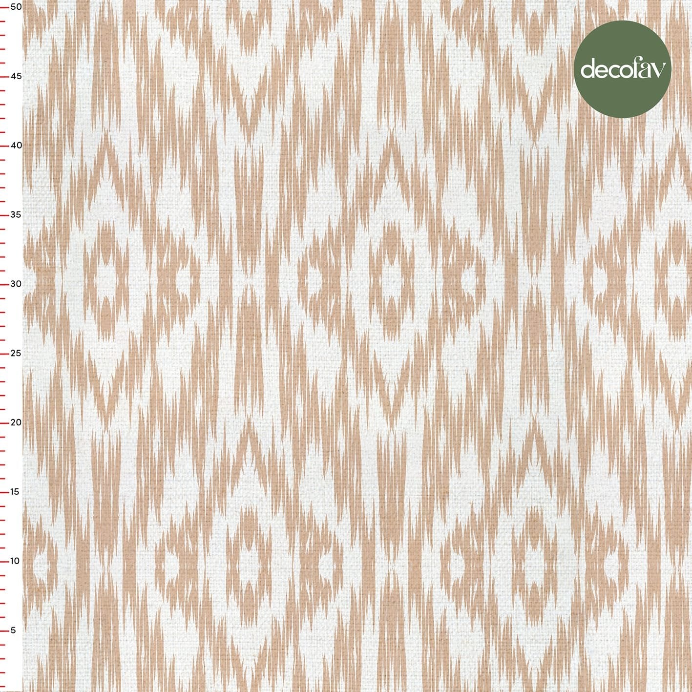 Ikat White Ground Patterned Digital Printed Fabric