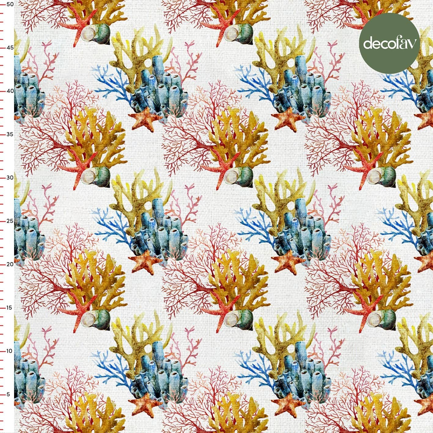 Starfish Colorful Coral Pattern Digital Printed Fabric