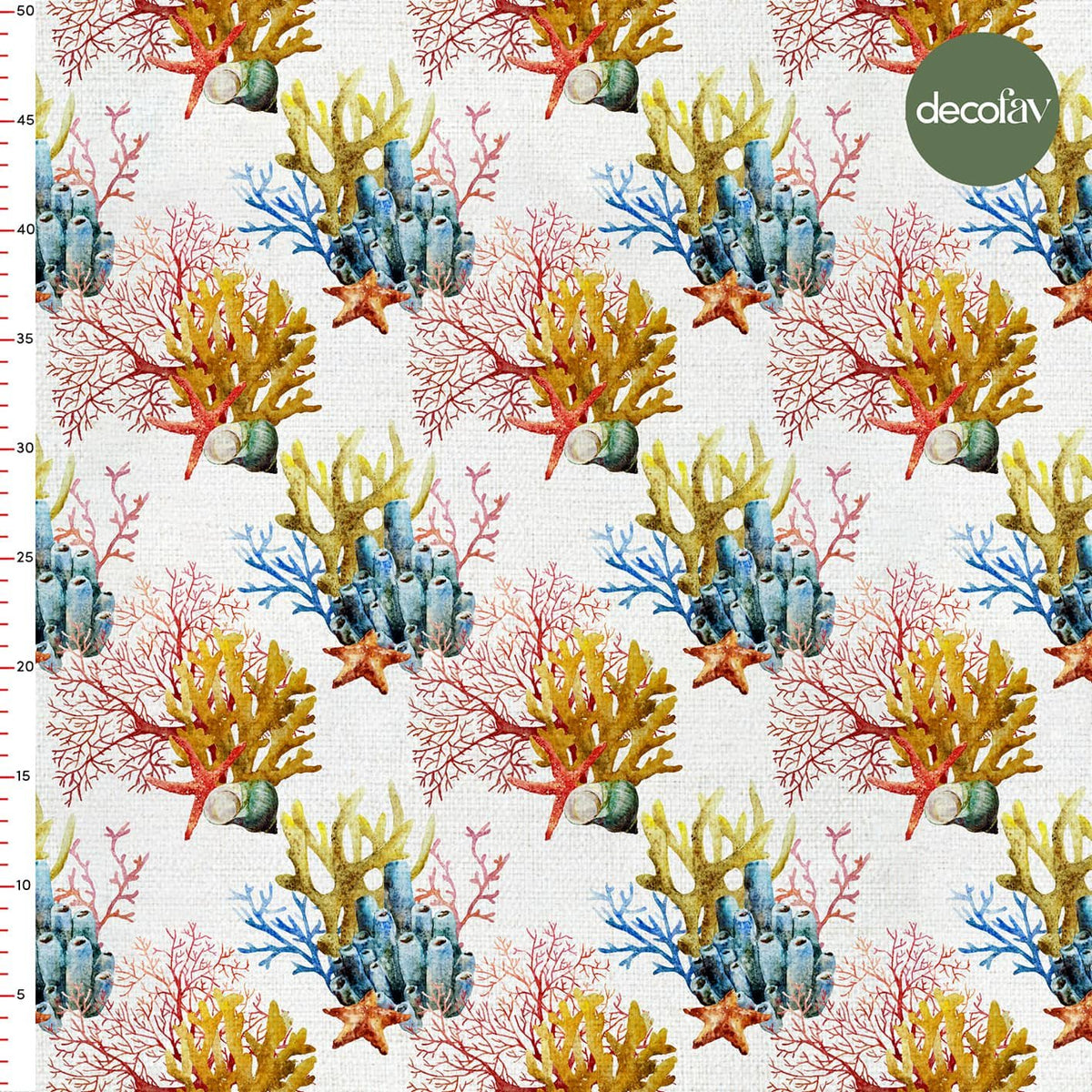 Starfish Colorful Coral Pattern Digital Printed Fabric