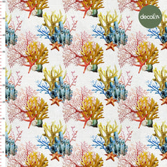 Starfish Colorful Coral Pattern Digital Printed Fabric
