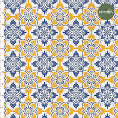 Geometrik Çini Desenli Dijital Baskılı Kumaş