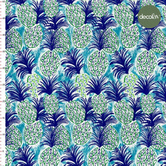 Digitally Printed Fabric with Hand-Drawn Pineapple Pattern