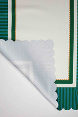 Winter Whispers Yeşil – Ren Geyiği ve Kırmızı Kuş Lazer Kesim Runner - 135x48cm