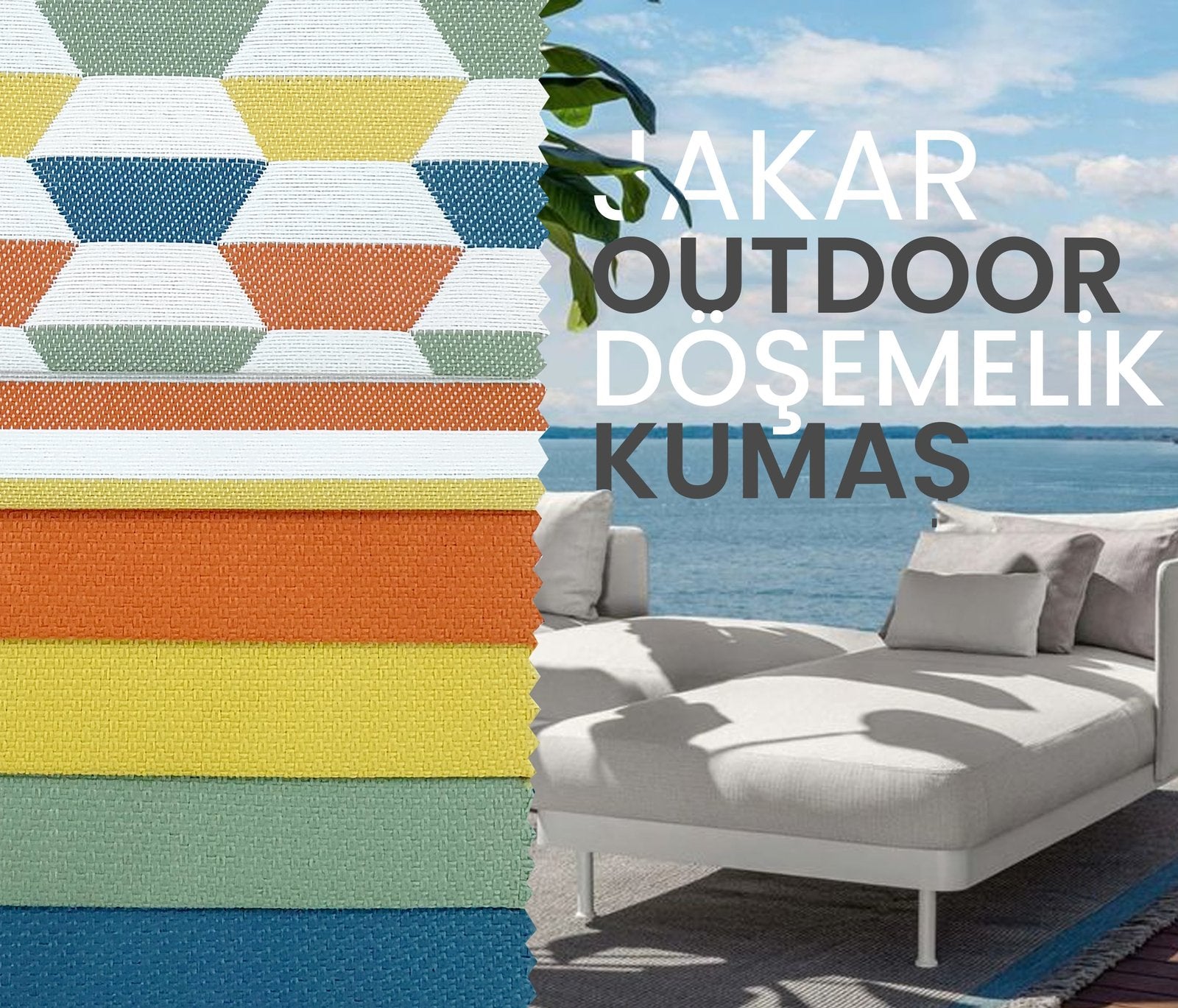 Su İticili Jakarlı Dış Mekan Kumaşları - Vesta&amp;Dion - Bahçe Mobilyaları, Yatlar, Yastık, Dekoratif Dayanıklı Kumaş - 140CM EN