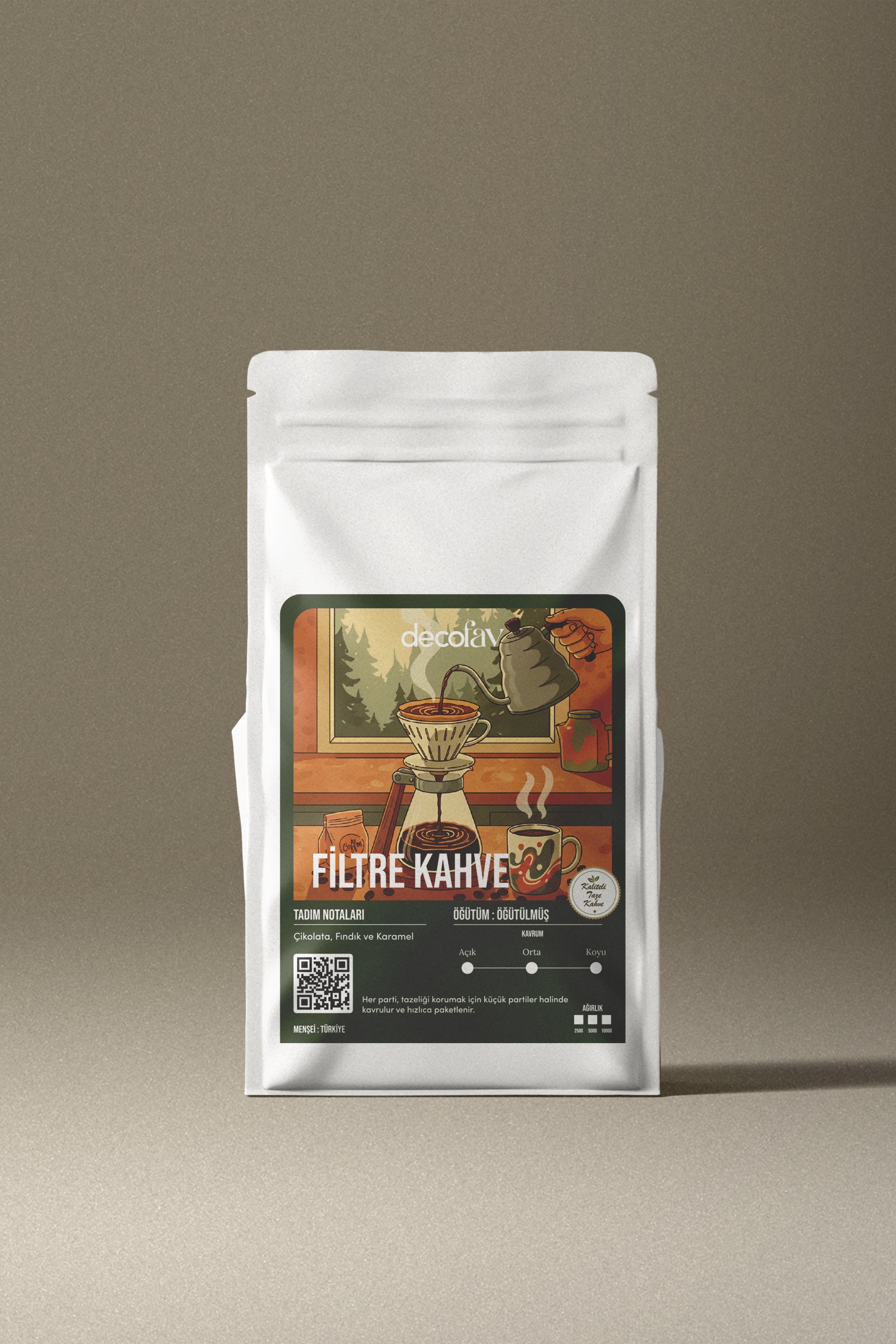 250g Birinci Kalite Taze Öğütülmüş Filtre Kahve