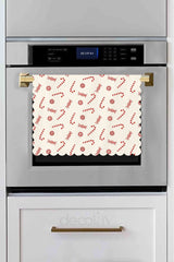 Sweet Noel – Kırmızı Şekerli Lazer Kesim Fırın Örtüsü - 43x55cm