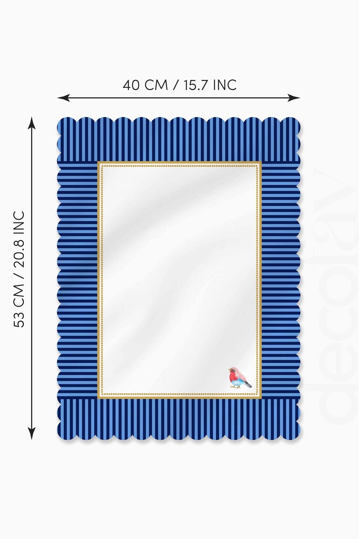 Dekoratif Mavi Kenar Kuş Tasarım Lazer Kesim Fırın Örtüsü - Decofav | Kırlent, Sofra Tekstili, Kumaş