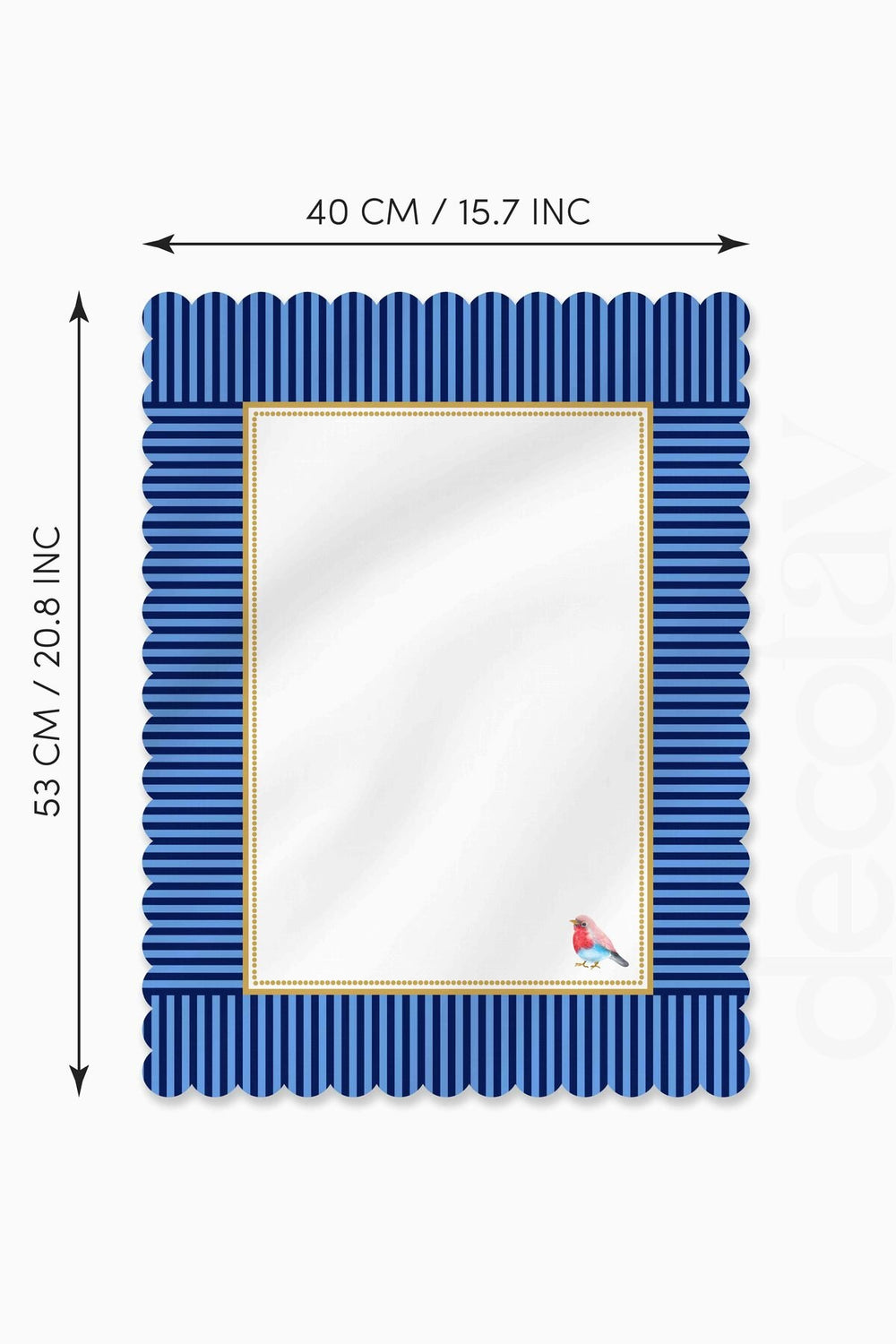 Dekoratif Mavi Kenar Kuş Tasarım Lazer Kesim Fırın Örtüsü - Decofav | Kırlent, Sofra Tekstili, Kumaş