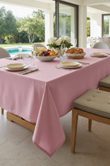 Su İtici Pamuk Karışımlı Premium Pembe Masa Örtüsü – Zarf Köşe 162x220 cm