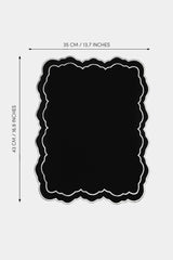 Bloom Siyah Kumaş Beyaz Nakışlı Amerikan Servis 39x39 cm- 1 Adet